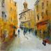 Painting Rue passante by Raffin Christian | Painting Figurative Urban Oil