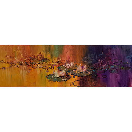 Painting Whispering Lilies by Petras Ivica | Painting Figurative Oil Landscapes