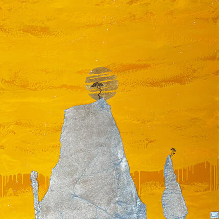 Peinture Solaris par Lemonnier | Tableau Matiérisme Acrylique, Zinc Paysages