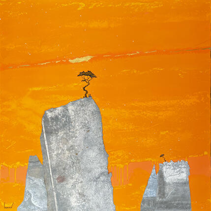 Peinture L'instant unique par Lemonnier | Tableau Matiérisme Acrylique, Zinc Paysages