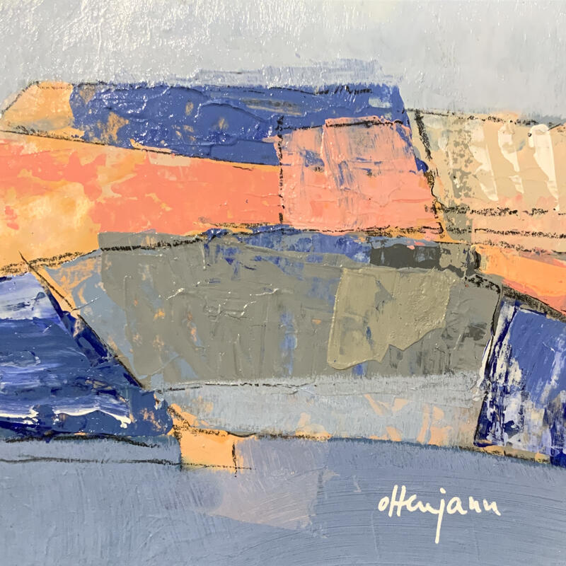 Painting Je rêve 5 by Ottenjann Andrea | Painting Abstract Landscapes Acrylic