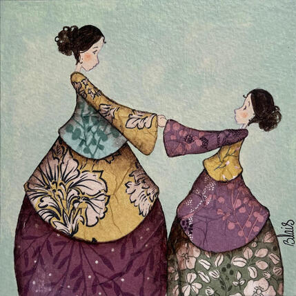 Painting Juliette et Léa by Blais Delphine | Painting