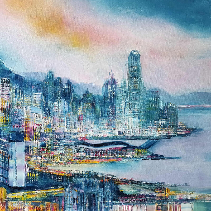 Peinture Voyage à Hong Kong par Levesque Emmanuelle | Tableau Huile