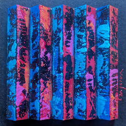 Peinture Bc10 double rouge bleu par Langeron Luc | Tableau Matiérisme Acrylique, Bois, Résine