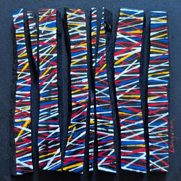 Gemälde Bc8 hommage Mondrian von Langeron Luc | Gemälde Materialismus Acryl, Harz, Holz Pop-Ikonen