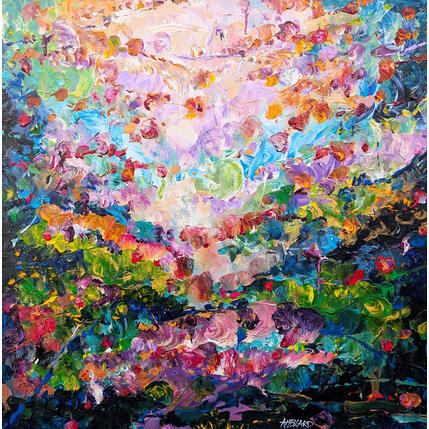 Gemälde La vallée des fleurs  von Amblard Florence | Gemälde  Acryl Landschaften, Natur