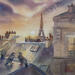 Peinture Les voisins du crépuscule par Khomyakova Liliya | Tableau Figuratif Aquarelle
