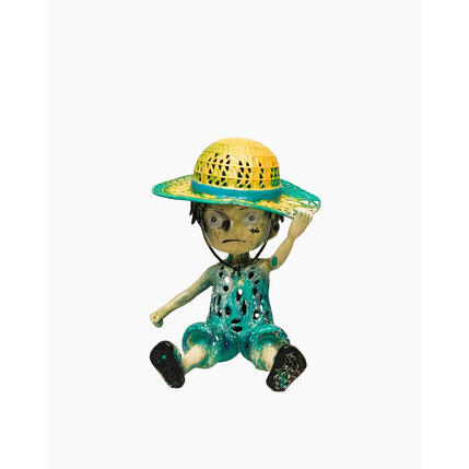 Sculpture KID LUFFY TURQUOISE by Shenoda | Sculpture Pop-art Graffiti, Resin