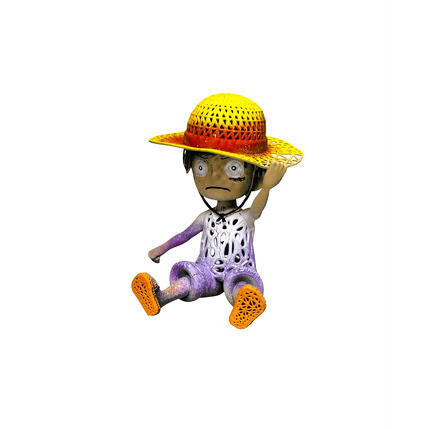 Sculpture SOMBRE COLÈRE SOLEIL KID LUFFY by Shenoda | Sculpture Pop-art Graffiti, Resin