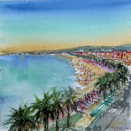 Painting Nice promenade heure dorée by Hoffmann Elisabeth | Painting