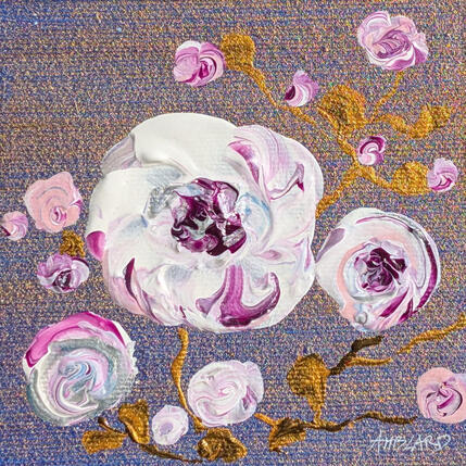 Gemälde Roses et boutons  von Amblard Florence | Gemälde  Acryl Landschaften, Natur