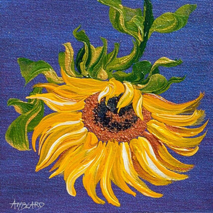 Peinture Soleil par Amblard Florence | Tableau Acrylique Nature, Paysages