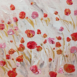 Painting Coquelicots et pavots roses by Amblard Florence | Painting  Acrylic Landscapes, Nature, Pop icons