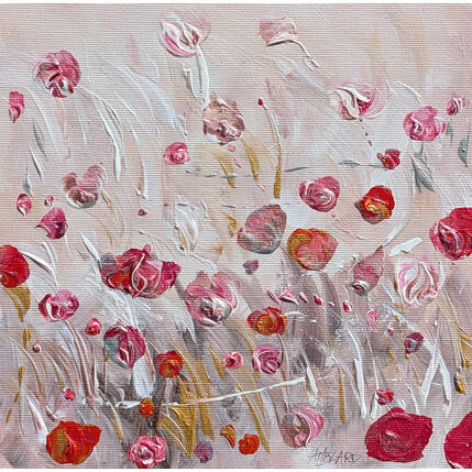 Painting Plumes et roses by Amblard Florence | Painting