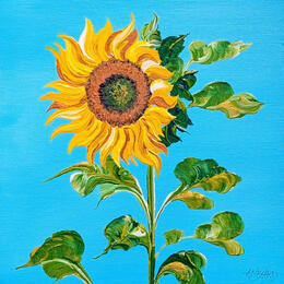 Painting The beautiful sunflowers  by Amblard Florence | Painting Impressionism Acrylic Landscapes, Nature