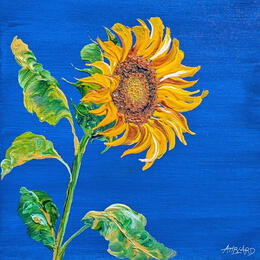 Painting Sunflower by Amblard Florence | Painting  Acrylic Landscapes, Nature