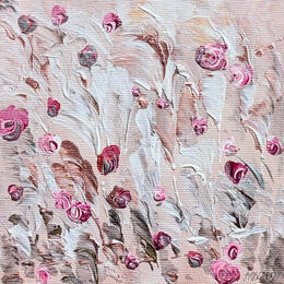 Painting Plumes et roses  by Amblard Florence | Painting  Acrylic Landscapes, Nature