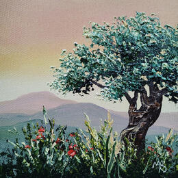 Painting Le bel olivier by Blandin Magali | Painting Figurative Oil Landscapes
