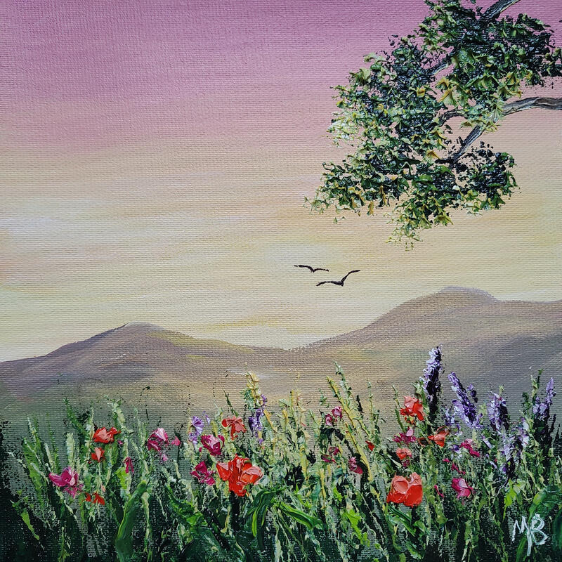 Painting Provence en fleurs by Blandin Magali | Painting Figurative Landscapes Oil