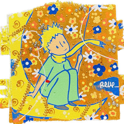 Painting Dans la lune by Revel | Painting Pop-art Pop icons