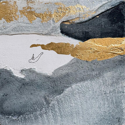 Peinture BEYOND THE SEA par Roma Gaia | Tableau Matiérisme Acrylique, Sable Minimaliste