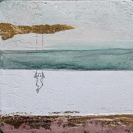 Peinture DALLA FINESTRA par Roma Gaia | Tableau Matiérisme Acrylique, Sable Minimaliste