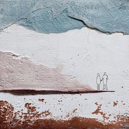 Painting INSIEME COMUNQUE by Roma Gaia | Painting Subject matter Acrylic, Sand Minimalist