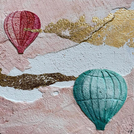 Painting NUVOLE by Roma Gaia | Painting Subject matter Acrylic, Sand Minimalist
