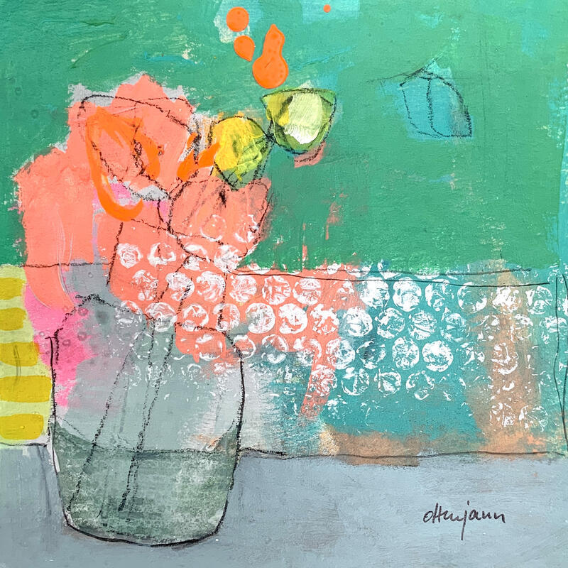 Peinture Floraison abstraite 3 par Ottenjann Andrea | Tableau Abstrait Natures mortes Acrylique