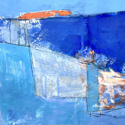 Gemälde Paysage bleu 1 von Ottenjann Andrea | Gemälde