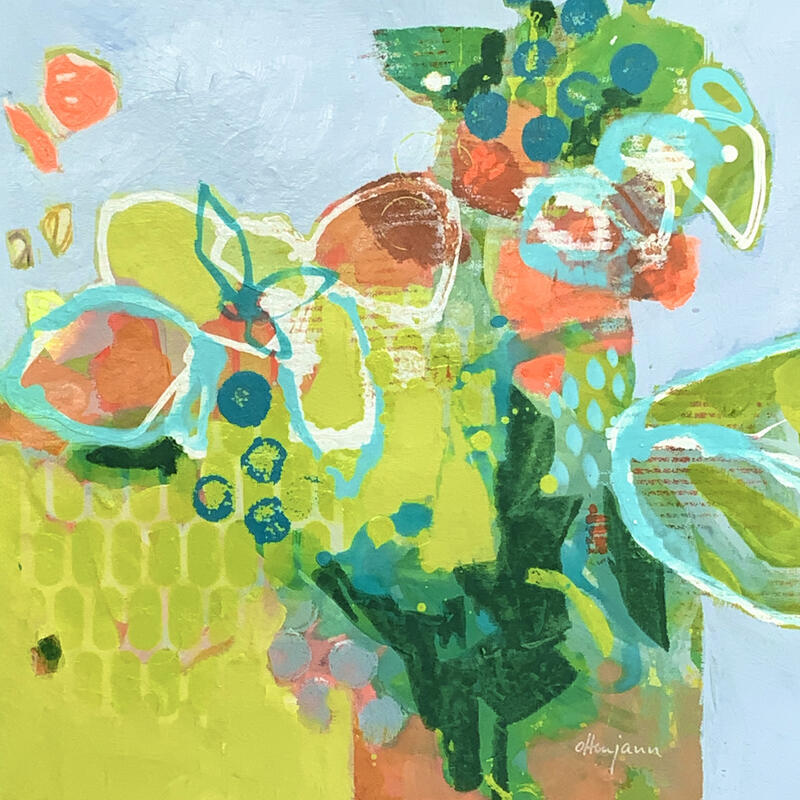 Painting F4 Le souffle floral 10020-21321-20260702-43 by Ottenjann Andrea | Painting Abstract Still-life Acrylic