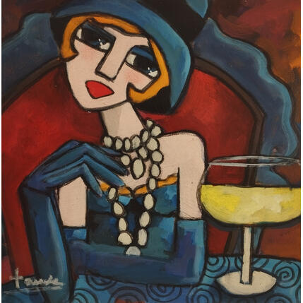 Peinture Madame est servie par Fauve | Tableau Figuratif Acrylique, Huile Scènes de vie