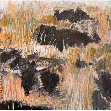 Painting ma camargue et ses taureaux by Rocco Sophie | Painting Raw art Acrylic, Gluing, Sand