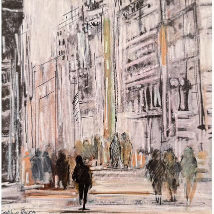 Painting en ville by Rocco Sophie | Painting Raw art Acrylic, Gluing, Sand