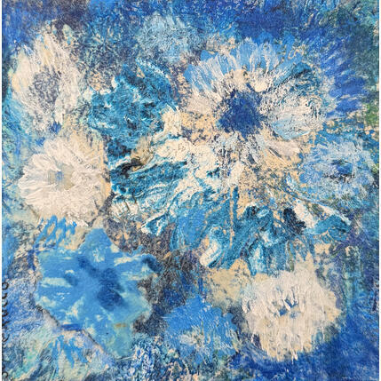 Painting je suis fleur bleue by Rocco Sophie | Painting Raw art Acrylic, Gluing, Sand