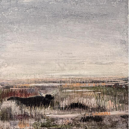 Painting marais camarguais by Rocco Sophie | Painting Raw art Acrylic, Gluing, Sand Pop icons
