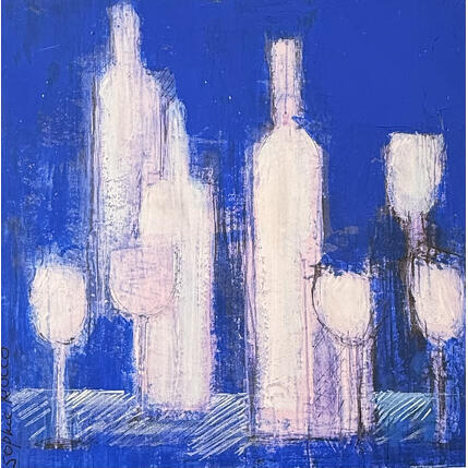 Painting bar de la place by Rocco Sophie | Painting Raw art Acrylic, Gluing, Sand Pop icons