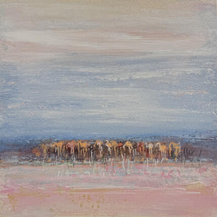 Painting Baignades des flamands by Rocco Sophie | Painting Raw art Acrylic, Gluing, Sand
