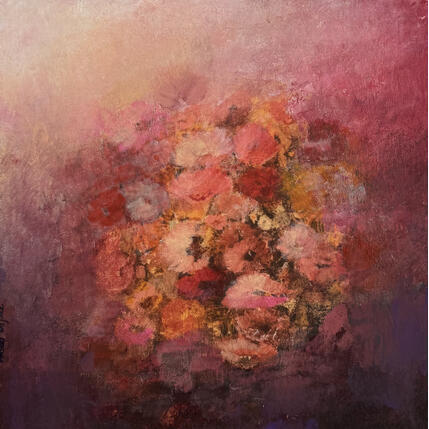Painting Jardin d'ete by Rocco Sophie | Painting Raw art Acrylic, Gluing, Sand