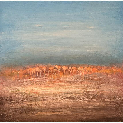 Painting camargue enchanteresque by Rocco Sophie | Painting Raw art Acrylic, Gluing, Sand