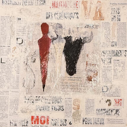 Painting composition au taureau by Rocco Sophie | Painting Raw art Acrylic, Gluing, Sand