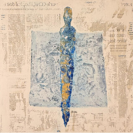 Painting la piscine by Rocco Sophie | Painting Raw art Acrylic, Gluing, Sand