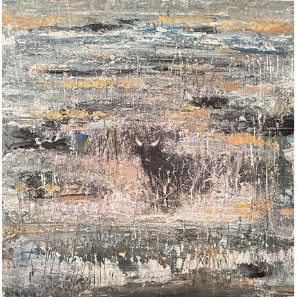 Painting taureau camarguais by Rocco Sophie | Painting Raw art Acrylic, Gluing, Sand