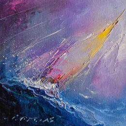 Painting F2 Magical night 10016-17018-20260703-8 by Petras Ivica | Painting Figurative Oil Landscapes, Pop icons