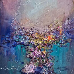 Painting F2 Secret water lilies 10016-17018-20260703-9 by Petras Ivica | Painting Figurative Oil Landscapes, Pop icons
