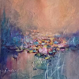 Painting F3 Water lilies 10016-17018-20260703-11 by Petras Ivica | Painting Figurative Oil Landscapes