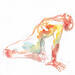 Painting Manu, penché en arrière by Brunel Sébastien | Painting Figurative Nude Watercolor