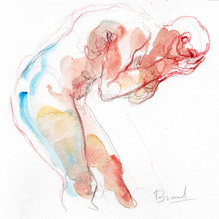 Painting Alessandro se cachant le visage by Brunel Sébastien | Painting