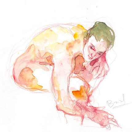 Painting Homme penché en avant by Brunel Sébastien | Painting