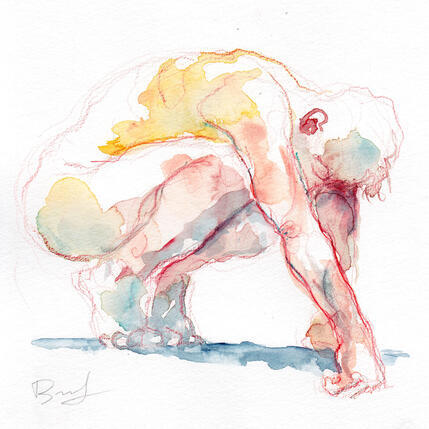 Painting Manu fait le dos rond by Brunel Sébastien | Painting